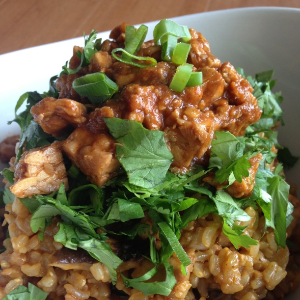 Sticky Brown Rice with Tempeh Crumbles